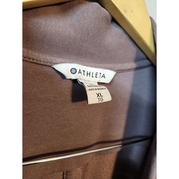 Athleta Women's Sz XL Retroterry Wrap Sweatshirt in Damask Mauve - Picture 3 of 5